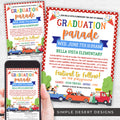 colorful graduation parade flyers with volunteer sign up sheet included and take home half sheet flyers